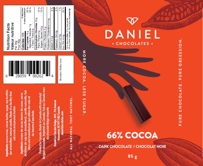 Certain Groove Chocolate brand and Daniel Chocolates brand dark